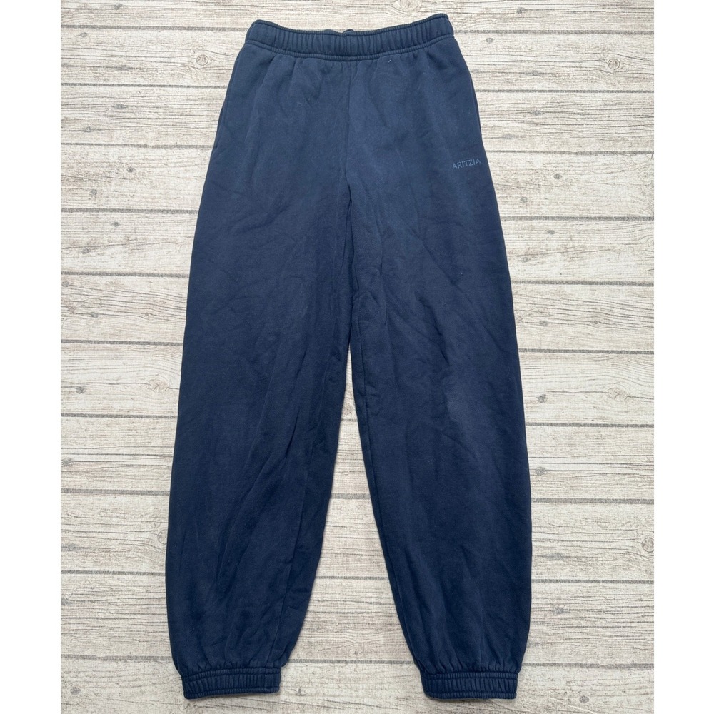 TNA Aritzia Joggers Women's 2XS Navy Blue Mega Fit Sweatfleece Athleisure Lounge